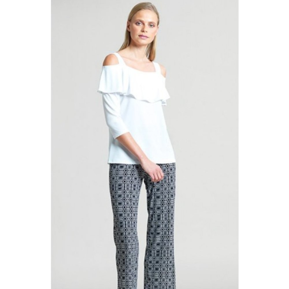 Clara Sun Woo Open Shoulder Ruffle Top T83